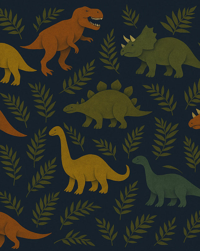 Studio Swaai – Dino Parade Behang | Donkerblauw SW-71-DP01