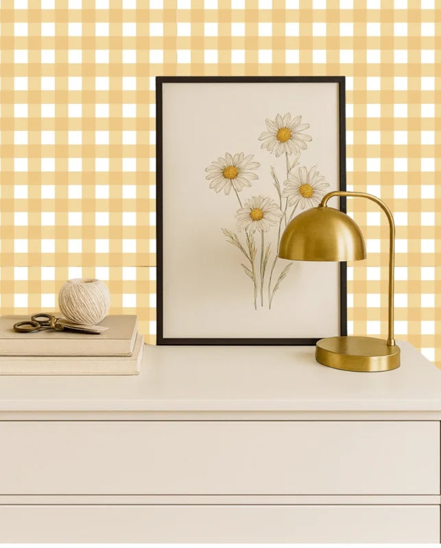 Studio Swaai – Honey Checks Behang | Geel SW-81-VR01