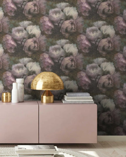 Studio Swaai – Pioenwals Mauvemist Behang | Paars & Grijs SW-82-RR03