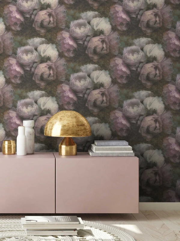 Studio Swaai – Pioenwals Mauvemist Behang | Paars & Grijs SW-82-RR03