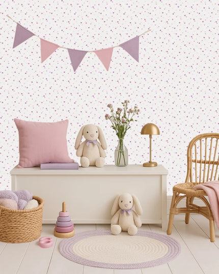 Studio Swaai – Hartjesconfetti behang | Roze & Lila SW-74-HC01