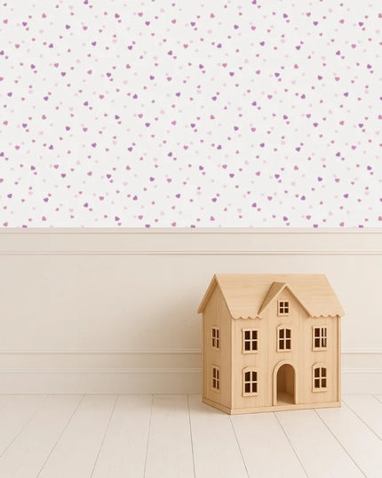 Studio Swaai – Hartjesconfetti behang | Roze & Lila SW-74-HC01