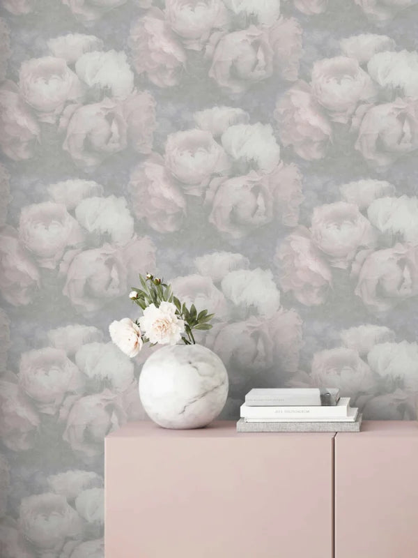 Studio Swaai – Pioenwals Blushmist Behang | Roze & Grijs SW-82-RR02