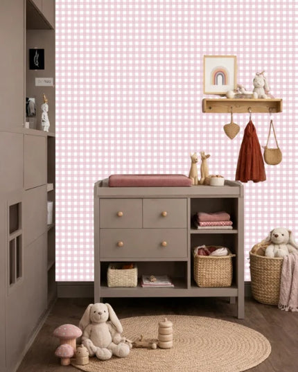 Studio Swaai – Rosy Lilac Checks Behang | Lila SW-81-VR02