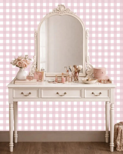 Studio Swaai – Rosy Lilac Checks Behang | Lila SW-81-VR02