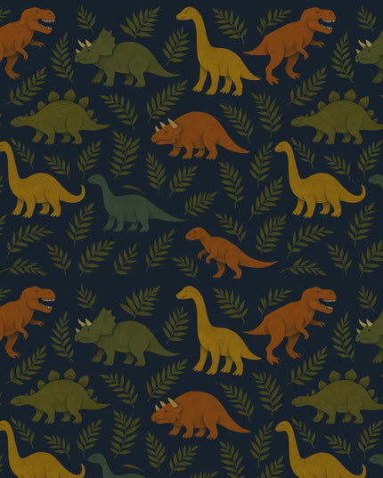 Studio Swaai – Dino Parade Behang | Donkerblauw SW-71-DP01