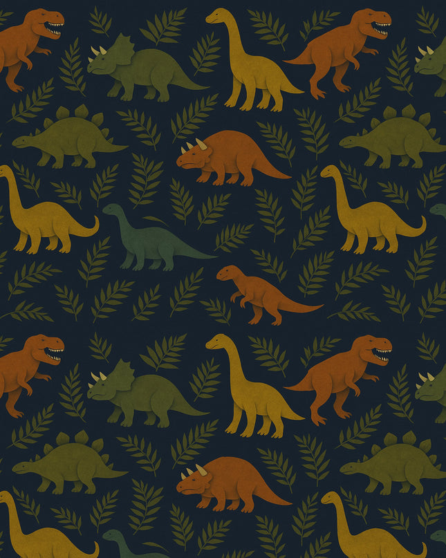 Studio Swaai – Dino Parade Behang | Donkerblauw SW-71-DP01